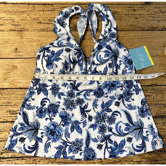 Bal Harbour Swim Women’s Size S Blue/White Floral Tankini NWT - Picture 4 of 7